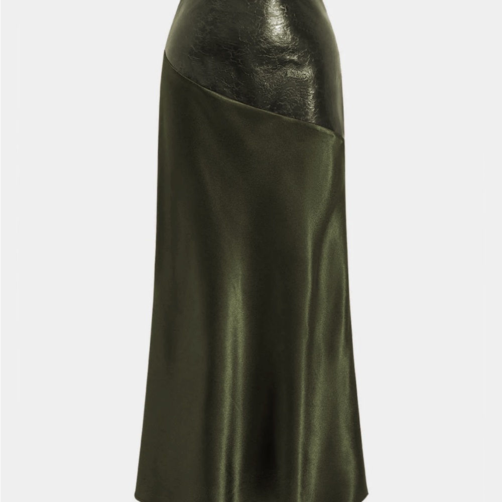 Commense Asymmetrical Dark Green Skirt